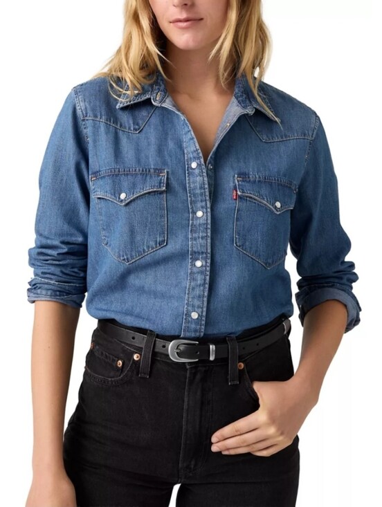 Levi's Tops - Levi's Shirt Ultimate Denim Button Up Longsleeve 100% Cotton Blue Plus Size 2X